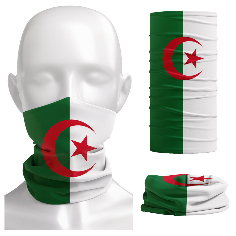 Neck Gaiter Face Cover - Bandeira da Argélia impressa bandana headwear