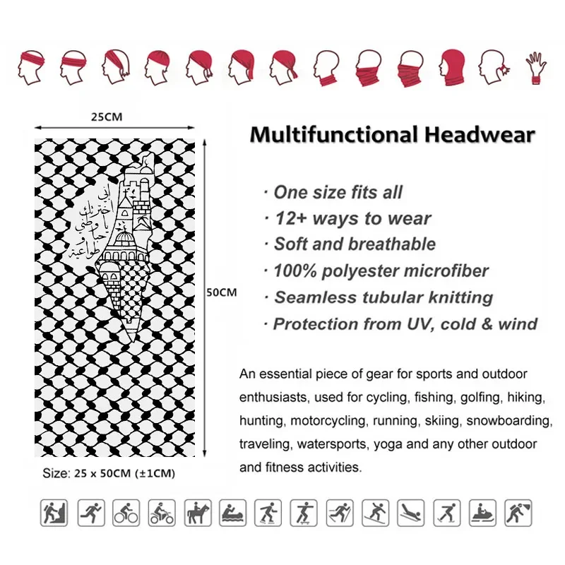 Bandana de Caligrafia Árabe co - Neck Gaiter Face Cover avaliação e preço